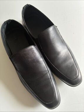 14th & Union Black Leather Slip-On Loafers